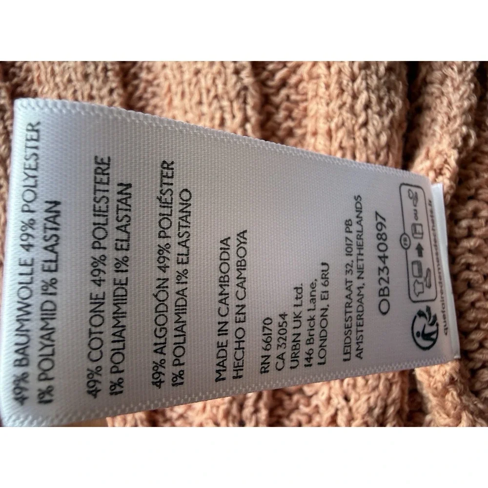 Free People Orla Cable Knit Mini Sweater Dress Pink Size L Large NWT $148